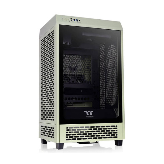Thermaltake The Tower 200 Matcha Green Mini Computer Case, SPCC+Tempered Glass Material, Supports Up to 280mm Radiator, Up to 4 Fans Support, Removable Dust Filter, Matcha Green | CA-1X9-00SEWN-00